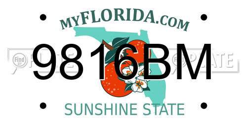 9816BM Florida License Plate