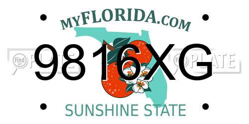 9816XG Florida License Plate