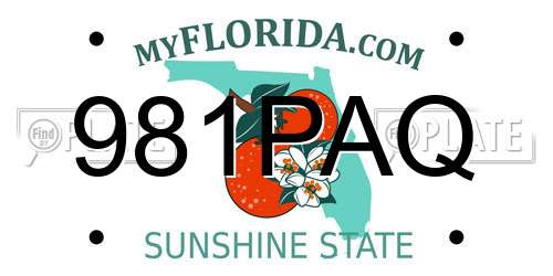 981PAQ Florida License Plate