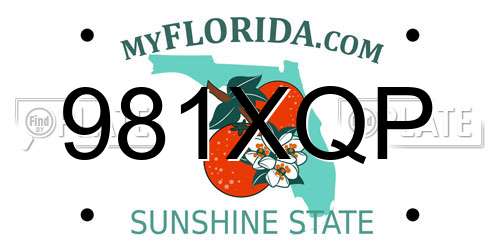 981XQP Florida License Plate