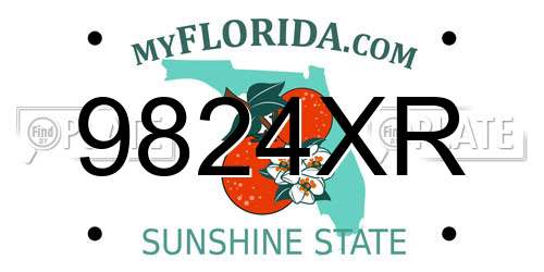 9824XR Florida License Plate