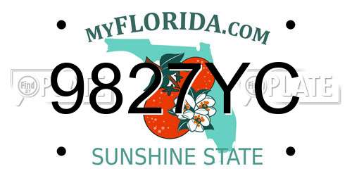 9827YC Florida License Plate