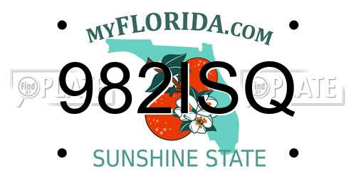 982ISQ Florida License Plate
