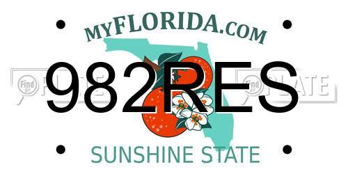 982RES Florida License Plate
