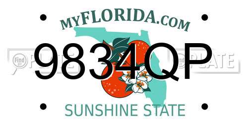 9834QP Florida License Plate