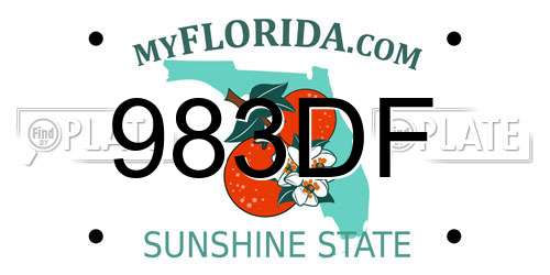 983DF Florida License Plate