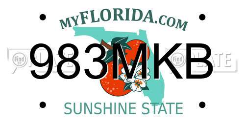 983MKB Florida License Plate