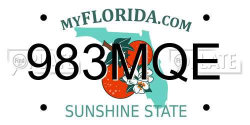 983MQE Florida License Plate