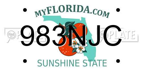 983NJC Florida License Plate