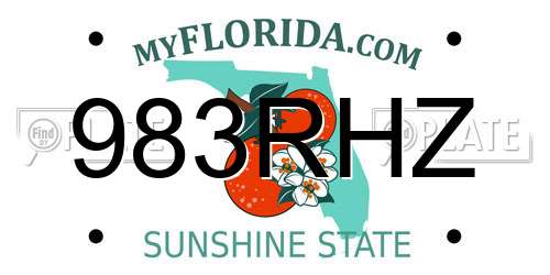 983RHZ Florida License Plate