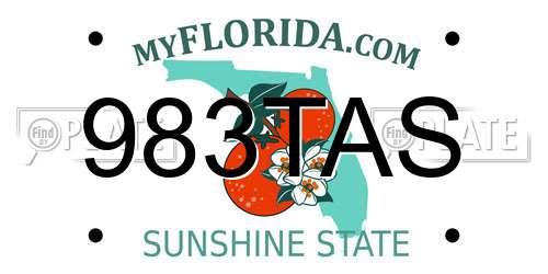 983TAS Florida License Plate