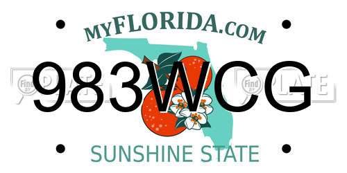 983WCG Florida License Plate