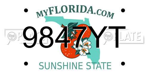 9847YT Florida License Plate