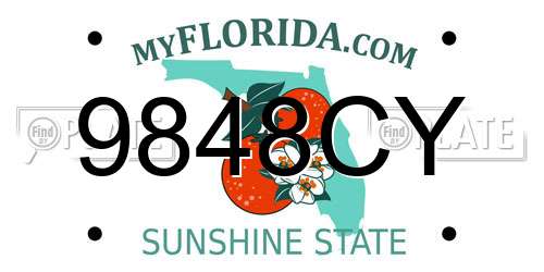 9848CY Florida License Plate