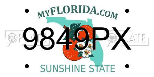 9849PX Florida License Plate