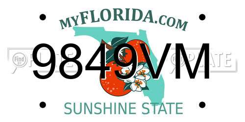 9849VM Florida License Plate