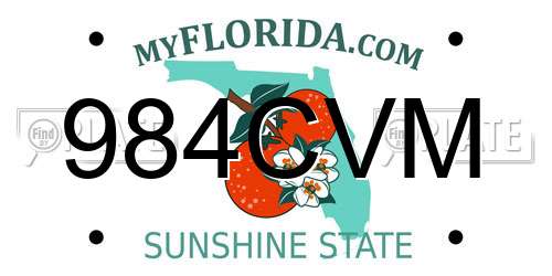 984CVM Florida License Plate
