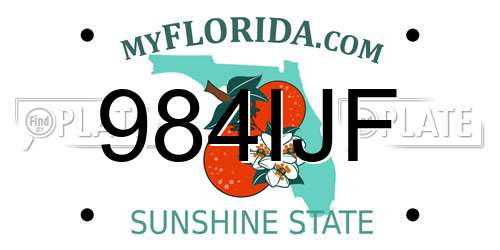 984IJF Florida License Plate
