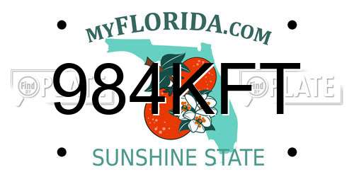 984KFT Florida License Plate