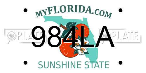 984LA Florida License Plate