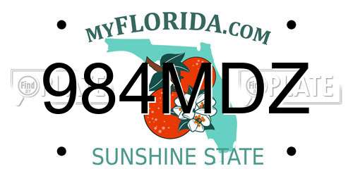 984MDZ Florida License Plate