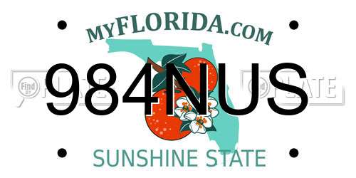 984NUS Florida License Plate