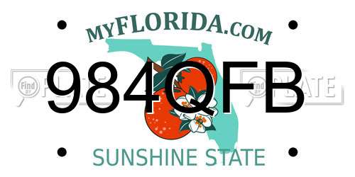 984QFB Florida License Plate