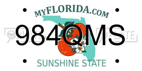 984QMS Florida License Plate