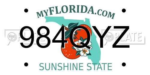 984QYZ Florida License Plate