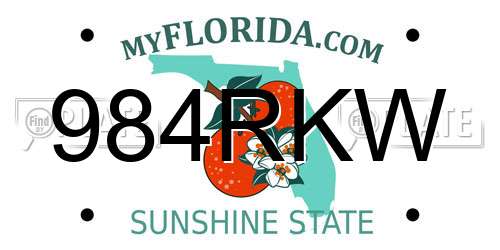 984RKW Florida License Plate