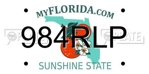984RLP Florida License Plate