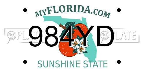 984YD Florida License Plate