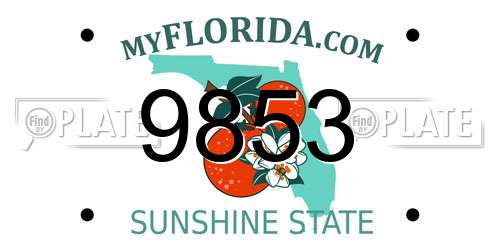 9853 Florida License Plate