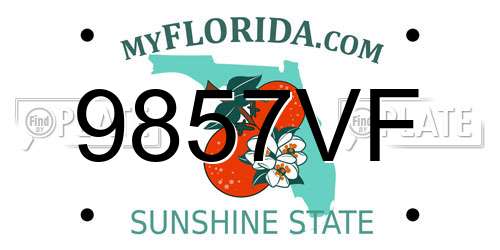 9857VF Florida License Plate