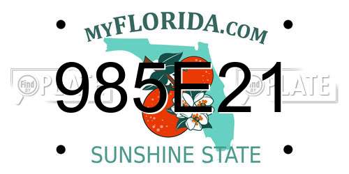 985E21 Florida License Plate