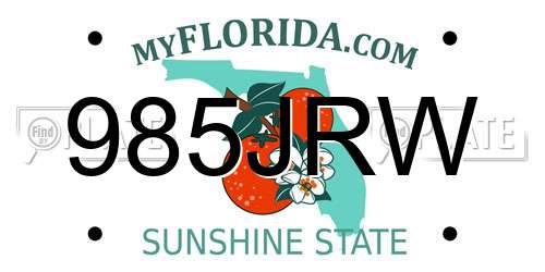 985JRW Florida License Plate