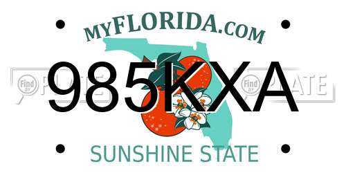 985KXA Florida License Plate