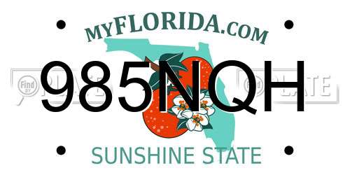 985NQH Florida License Plate