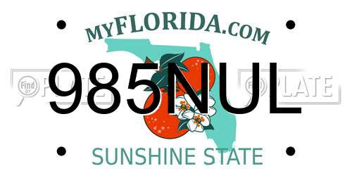 985NUL Florida License Plate