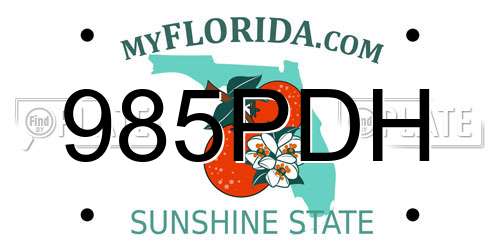 985PDH Florida License Plate