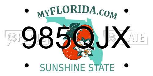 985QJX Florida License Plate