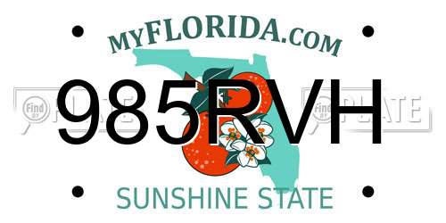 985RVH Florida License Plate