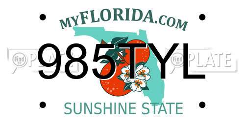 985TYL Florida License Plate