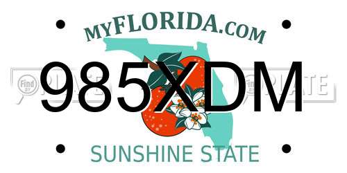 985XDM Florida License Plate