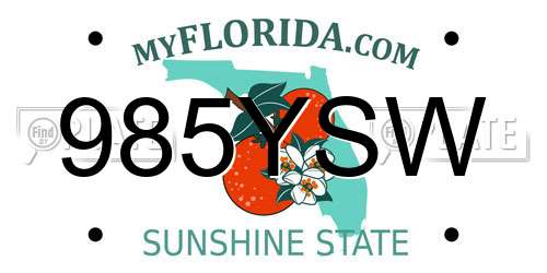 985YSW Florida License Plate