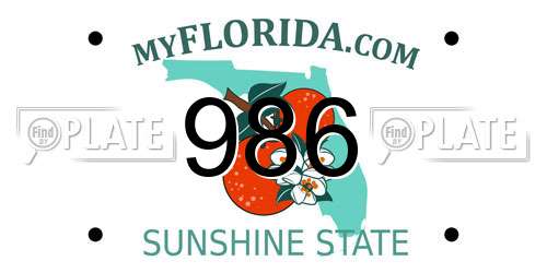 986 Florida License Plate