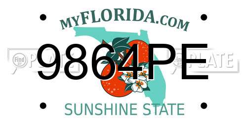 9864PE Florida License Plate