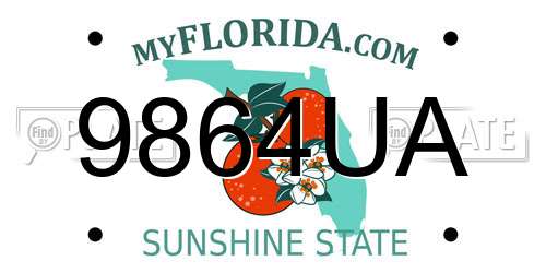 9864UA Florida License Plate