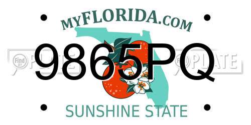 9865PQ Florida License Plate