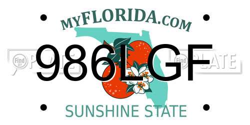 986LGF Florida License Plate
